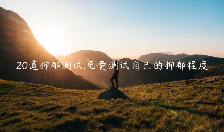 20道抑郁測試,免費(fèi)測試自己的抑郁程度