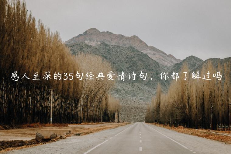 感人至深的35句經典愛情詩句，你都了解過嗎