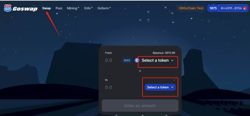 GoSwap交易所OKExChain測試網操作使用教程