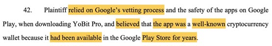 Google Play上架詐騙加密貨幣錢包！美國媽媽痛失500萬美元怒告谷歌
