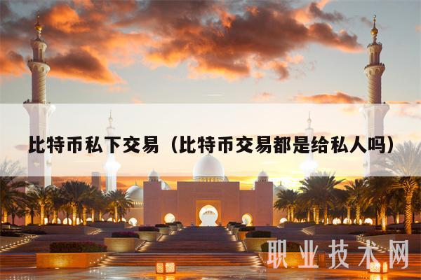 比特幣私下交易（比特幣交易都是給私人嗎?）