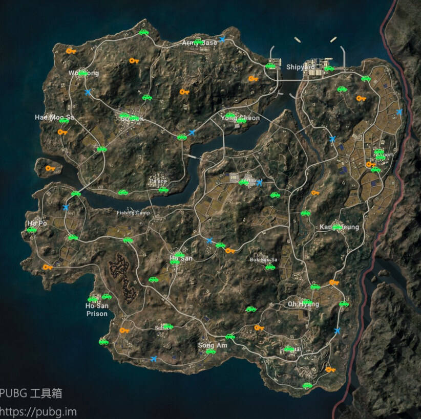 絕地求生地圖刷車及密室點位分享 PUBG地圖密室及車輛刷新點位一覽
