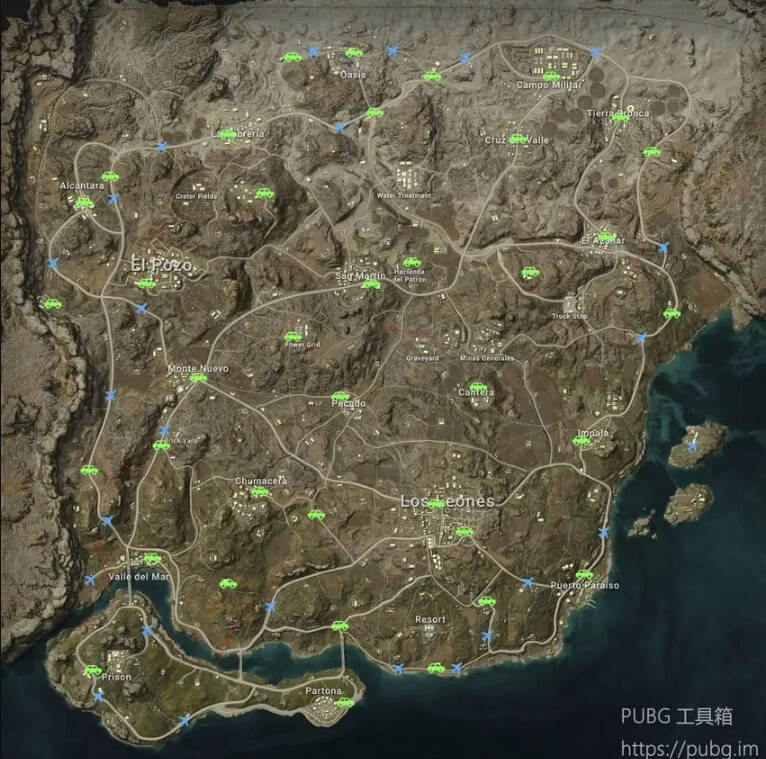 絕地求生地圖刷車及密室點位分享 PUBG地圖密室及車輛刷新點位一覽