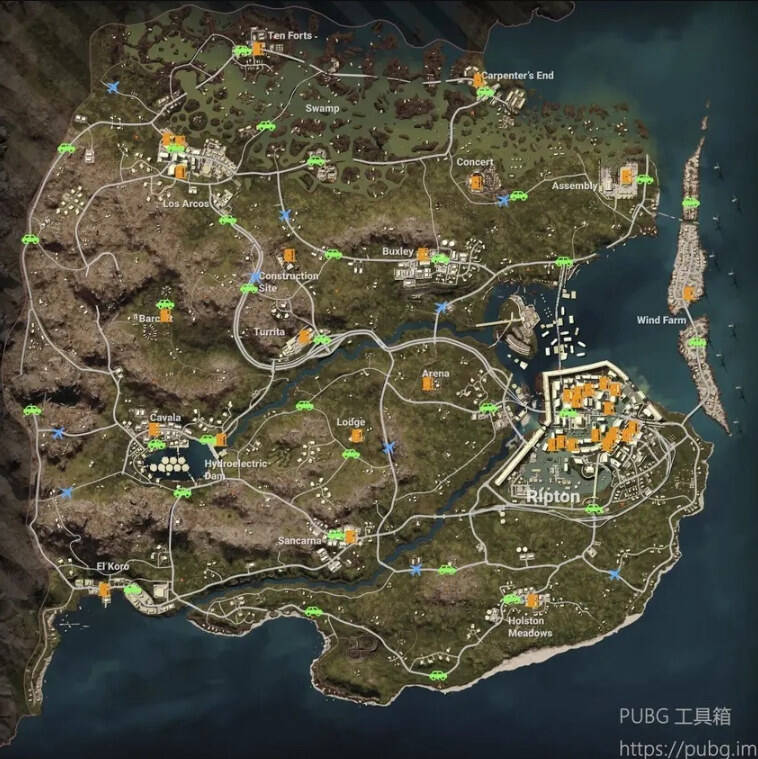 絕地求生地圖刷車及密室點位分享 PUBG地圖密室及車輛刷新點位一覽