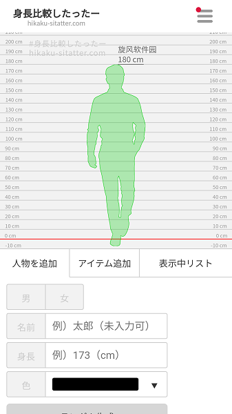 hikaku sitatter身高比較app1